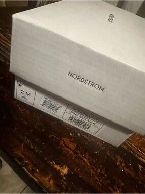 Nordstrom White Shoe Box with Black Logo